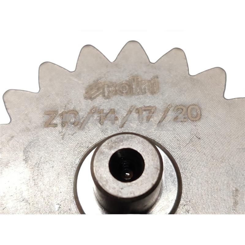 Ingranaggio quadruplo primario Polini con rapportatura Z10-14-17-20, denti dritti per motori Piaggio Vespa 50 Special e 125 Primavera ET3 e PK 50 e PK 125 cc, ricambio 2021417