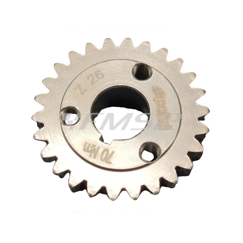Ingranaggio campana frizione primaria Polini Z26 denti dritti per accorciare il rapporto nei motori Piaggio Vespa 125 primavera Et3 e PK 125 cc con motore elaborato, ricambio 2021420