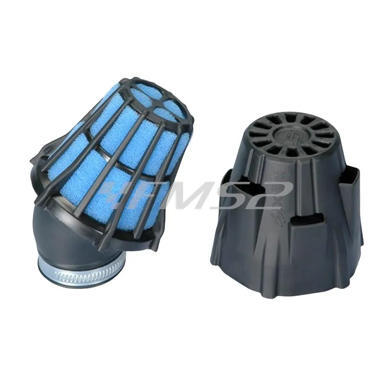 Filtro aria air box Polini blu Polini inclinato a 30° imbocco da 42 mm, ricambio 2030092