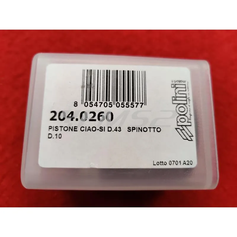 Pistone Ciao, Si d.43 spinotto diametro 10 mm (Polini), ricambio 2040260