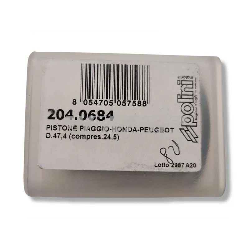 Pistone diametro 47.4 mm (prima rettifica) bifascia spinotto 12 (Polini), ricambio 2040684