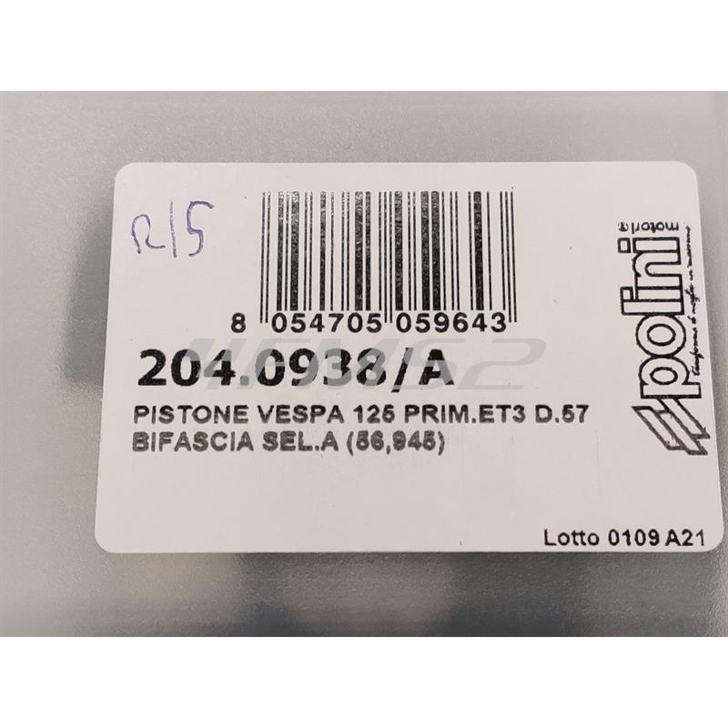 Pistone vespa 125 d.57 bifasc.s.a, ricambio 2040938A