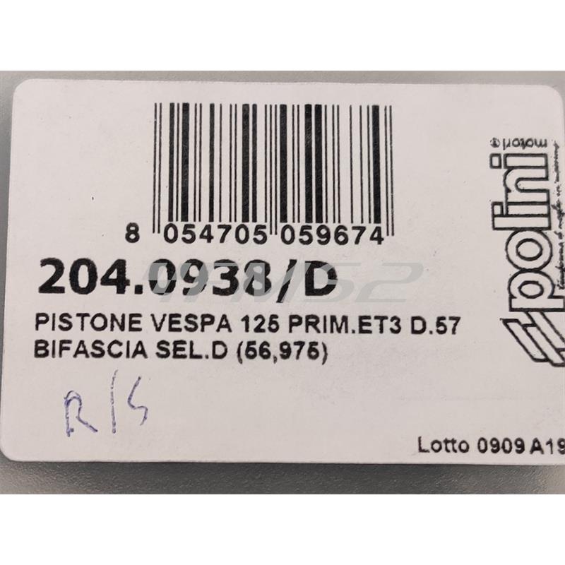 Pistone vespa 125 d.57 bifasc.s.d, ricambio 2040938D