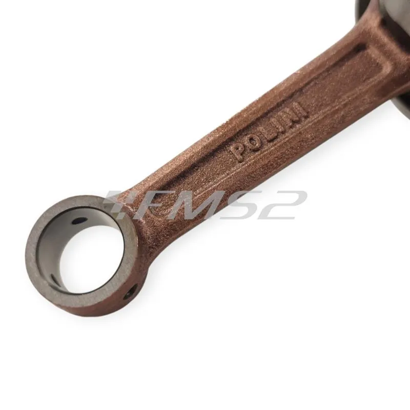 210.0074 Albero motore Polini a spalle piene per carter lamellare evolution con spinotto da 12 mm e gabbietta rinforzata per ciclomotori Piaggio Ciao, Si, Boxer, Bravo, SuperBravo, Grillo, Cba
