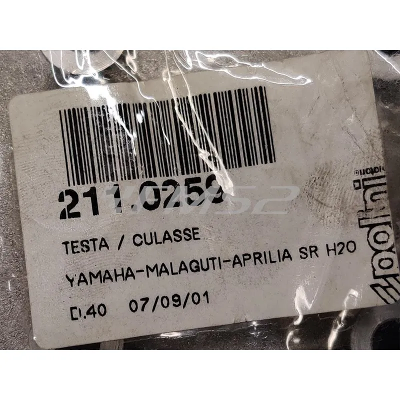 Testa Polini ricambio al gruppo termico 1660094 diametro 40,0 mm 50 cc montato sugli scooter con motore Minarelli orizzontale raffreddati a liquido, ricambio 2110259