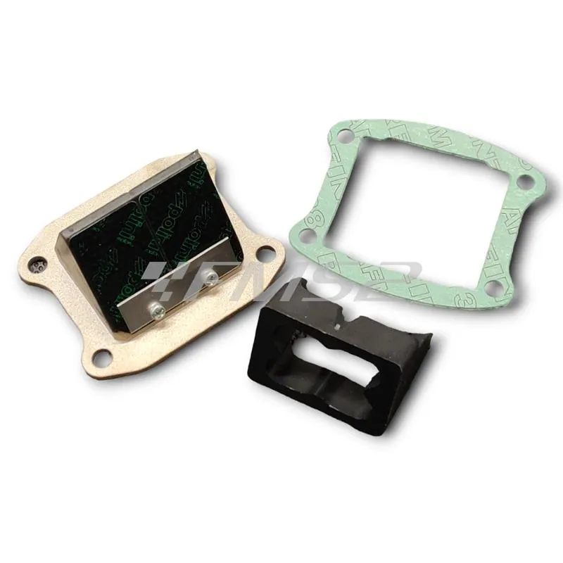Valvola lamellare Polini specifica per carter motore P.R.E. polini 100 cc completa di diffusore di fluidi e guarnizione, ricambio 2130056