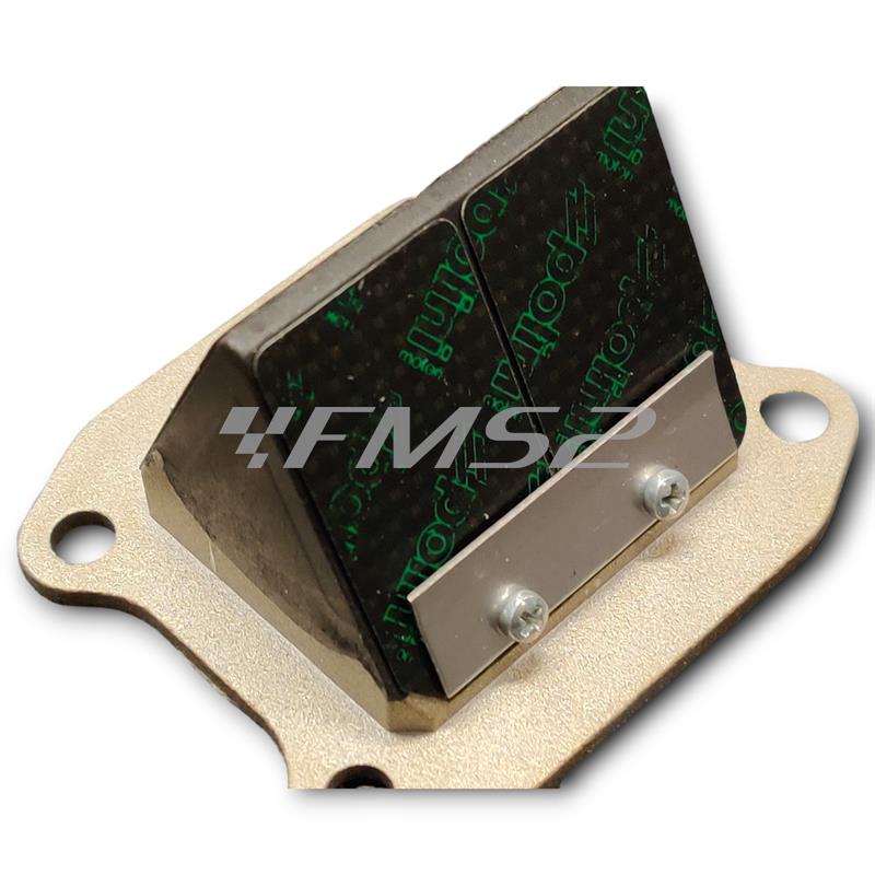 Valvola lamellare Polini specifica per carter motore P.R.E. polini 100 cc completa di diffusore di fluidi e guarnizione, ricambio 2130056