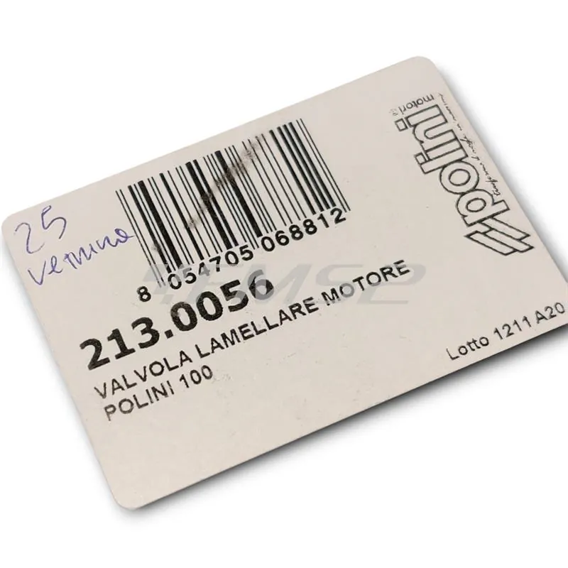 Valvola lamellare Polini specifica per carter motore P.R.E. polini 100 cc completa di diffusore di fluidi e guarnizione, ricambio 2130056