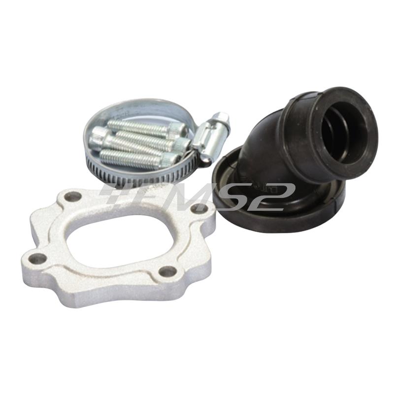 Collettore aspirazione scooter minarelli orizzontale per carburatori Polini CP 19 e 24 versione evolution, ricambio 2150441