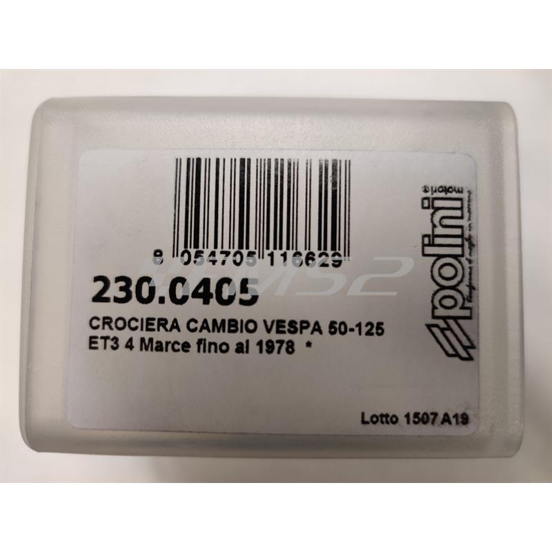 Crociera cambio Polini Racing completa di molla rinforzata e 2 sfere lunga 51 mm per motori Piaggio Vespa 50 special, 125 primavera, 125 Et3 a 4 marce prodotte fino al 1978, ricambio 2300405