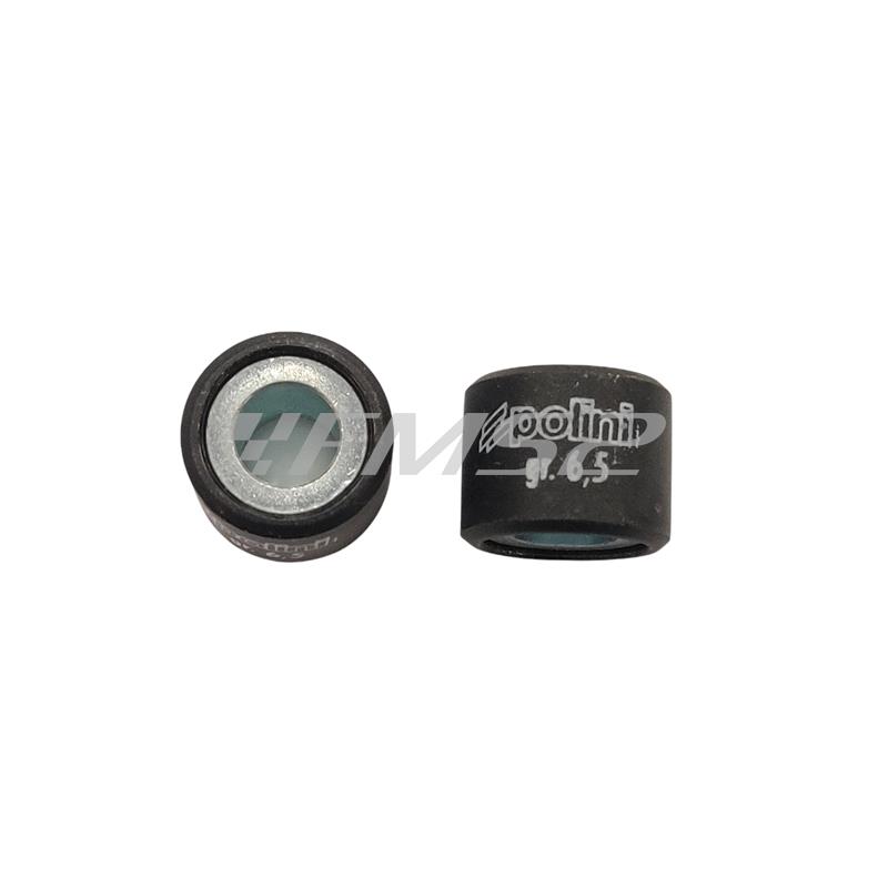 Kit rulli variatore 15x12 colore grigio peso grammi 6.5 interno ottone (Polini), ricambio 242126