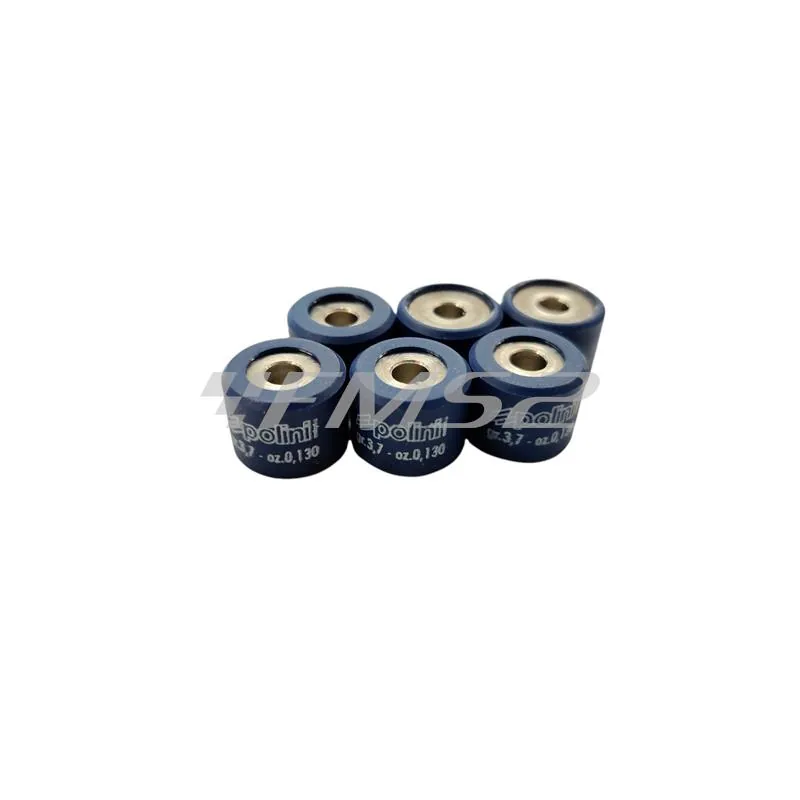 Kit rulli variatore 15x12 colore azzurro peso grammi 3.7 interno alluminio (Polini), ricambio 242134