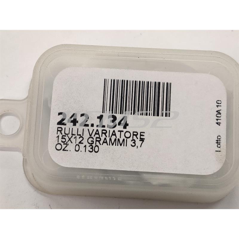 Kit rulli variatore 15x12 colore azzurro peso grammi 3.7 interno alluminio (Polini), ricambio 242134