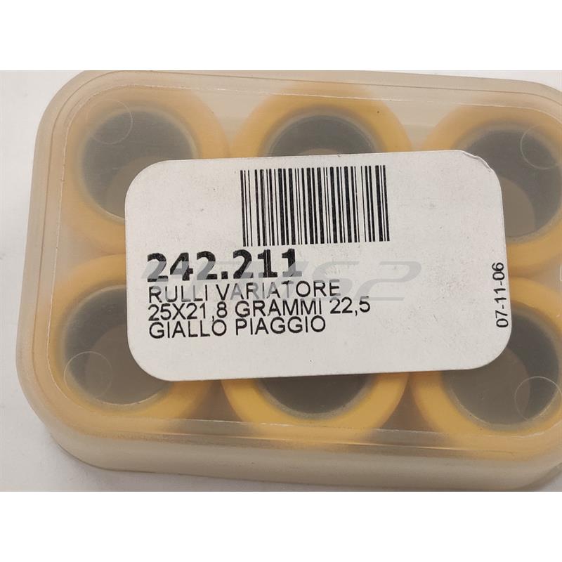 Rulli variatore 25x21.8 grammi 20.8 gial (Polini), ricambio 242211