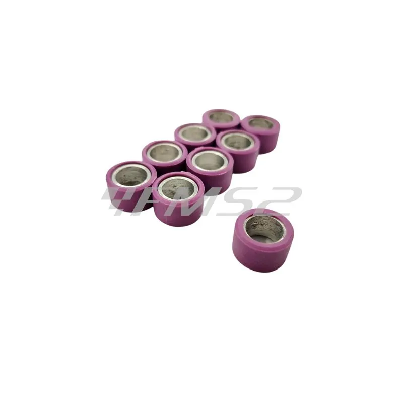 Kit rulli variatore 16x10 mm colore viola peso grammi 2.0 interno alluminio (Polini), ricambio 242250