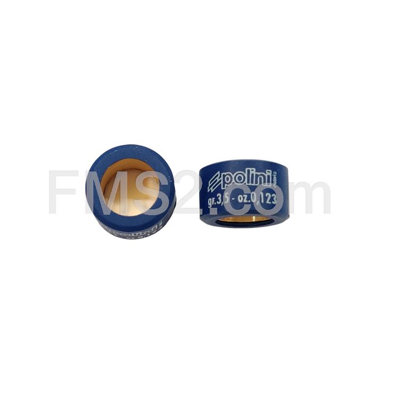 Kit 9 rulli variatore 16x10 mm colore bianco o blu con peso grammi 3.5 interno ottone (Polini), ricambio 242253