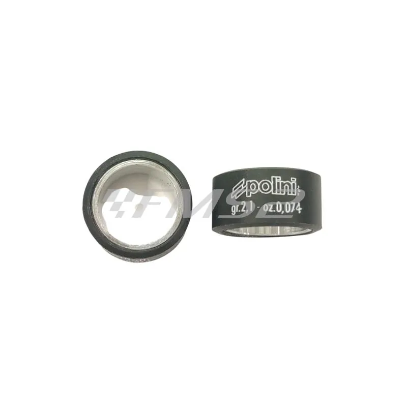 242.260 Kit rulli variatore Polini 19x10.2 mm peso grammi 2.1 interno alluminio per EVO 9 rulli per Piaggio e Minarelli