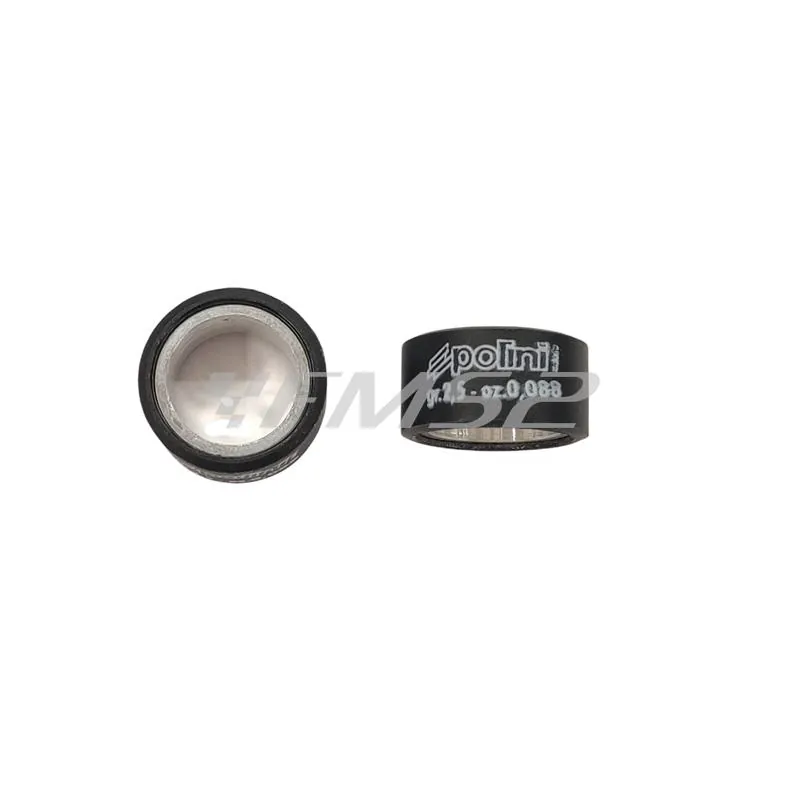 242.262 Kit rulli variatore Polini 19x10.2 mm peso grammi 2.5 interno alluminio per EVO a 9 rulli per Piaggio e Minarelli