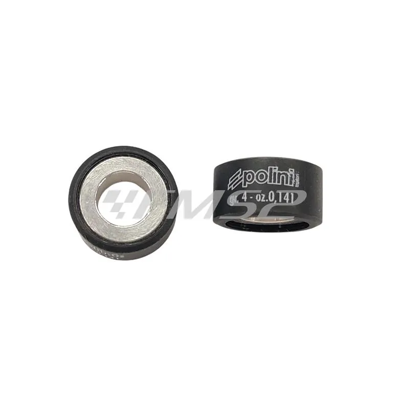 242.266 Kit rulli variatore Polini 19x10.2 mm peso grammi 4.0 interno alluminio per EVO a 9 rulli Piaggio e Minarelli
