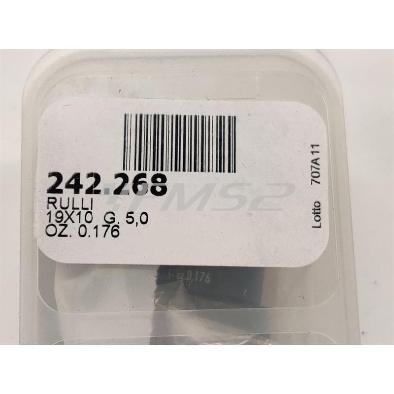 Kit rulli variatore Polini 19x10.2 mm peso grammi 5.0 interno ottone per EVO a 9 rulli per Piaggio e Minarelli, ricambio 242268