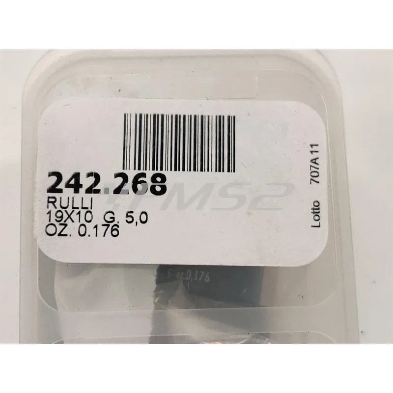 242.268 Kit rulli variatore Polini 19x10.2 mm peso grammi 5.0 interno ottone per EVO a 9 rulli per Piaggio e Minarelli
