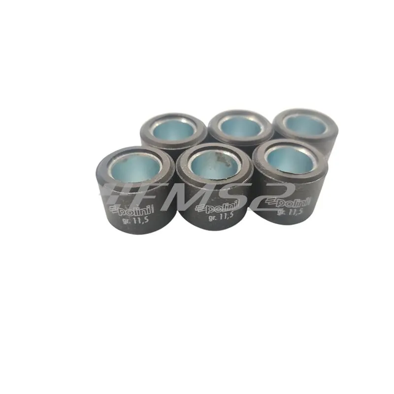 Kit 6 rulli Polini per variatore maxi scooter con diametro 20,9 x 17 mm e peso 11,5 grammi, ricambio 242342