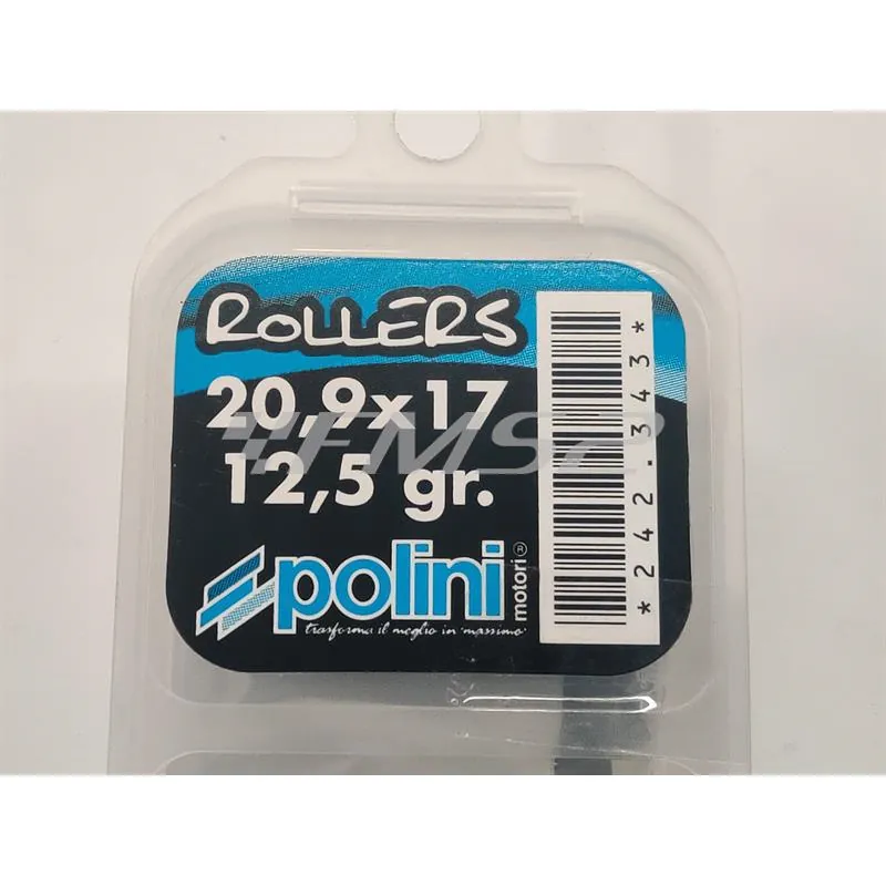 242.343 Kit 6 rulli Polini per variatore maxi scooter con diametro 20,9 x 17 mm e peso 12,5 grammi