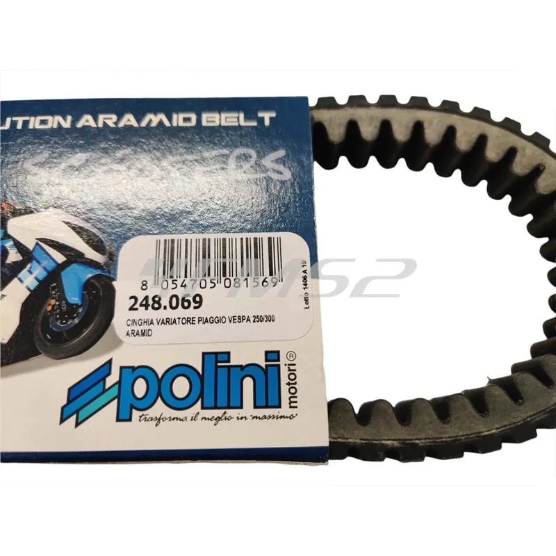 248.069 Cinghia di trasmissione Polini per variatore Maxi scooter Piaggio Vespa 250 e 300 cc