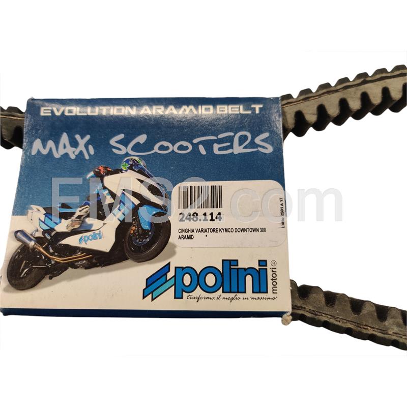 Cinghia di trasmissione Polini in Aramid per variatore maxi scooter Kymco Downtown 300 cc, ricambio 248114