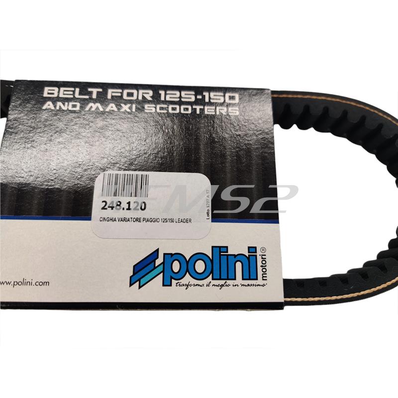 Cinghia di trasmissione variatore Polini per maxi scooter Piaggio 125 e 150cc con motore leader, ricambio 248120