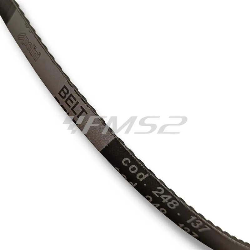 248.137 Cinghia Trasmissione dentata Polini per ciclomotori Piaggio si mono marcia senza variatore e puleggia diametro 90 mm originale