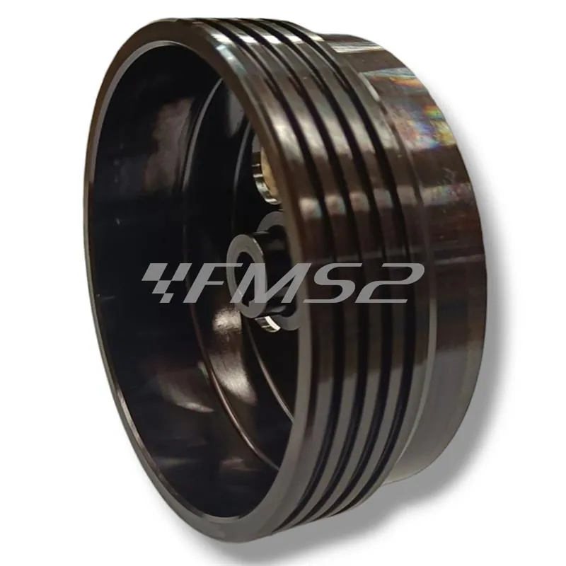 Campana frizione Polini in acciaio con sistema di rigatura per dissipare meglio il calore sui ciclomotori Piaggio Ciao, Si, Bravo, Grillo, Boxer, SuperBravo, Cba ricambio 250042