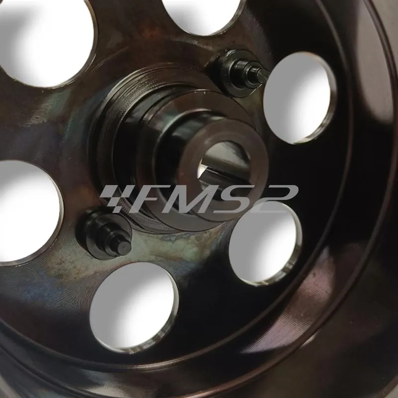 Campana frizione Polini in acciaio con sistema di rigatura per dissipare meglio il calore sui ciclomotori Piaggio Ciao, Si, Bravo, Grillo, Boxer, SuperBravo, Cba ricambio 250042