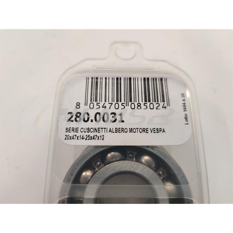 Cuscinetti albero motore vespa 20x, ricambio 2800031