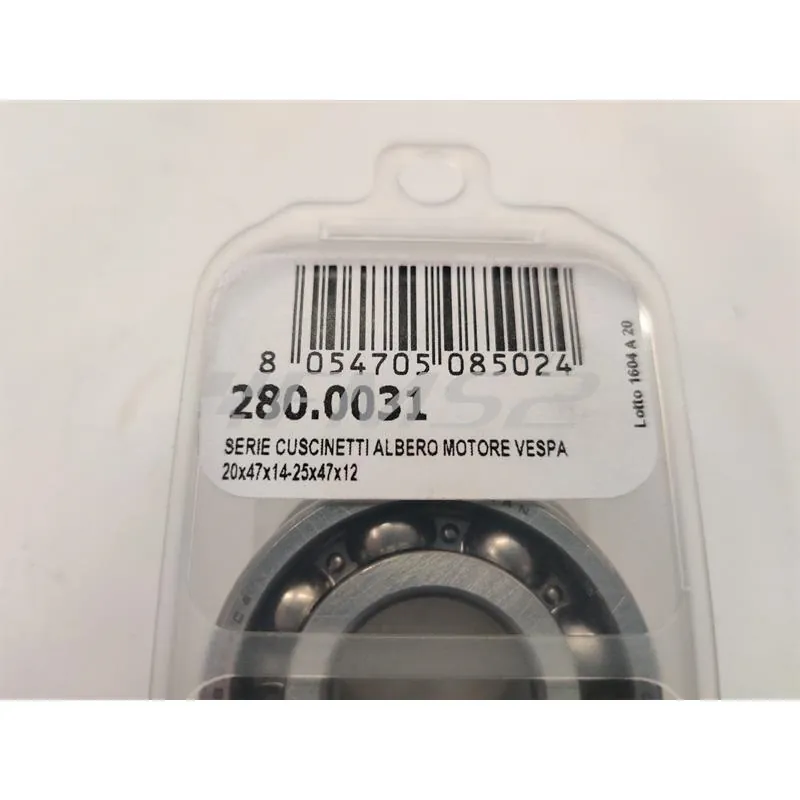 Cuscinetti albero motore vespa 20x, ricambio 2800031