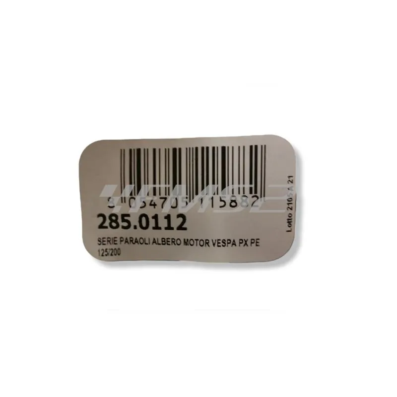 Serie paraolio Polini per albero motore Piaggio Vespa PX 125, 150 e 200 cc, ricambio 2850112