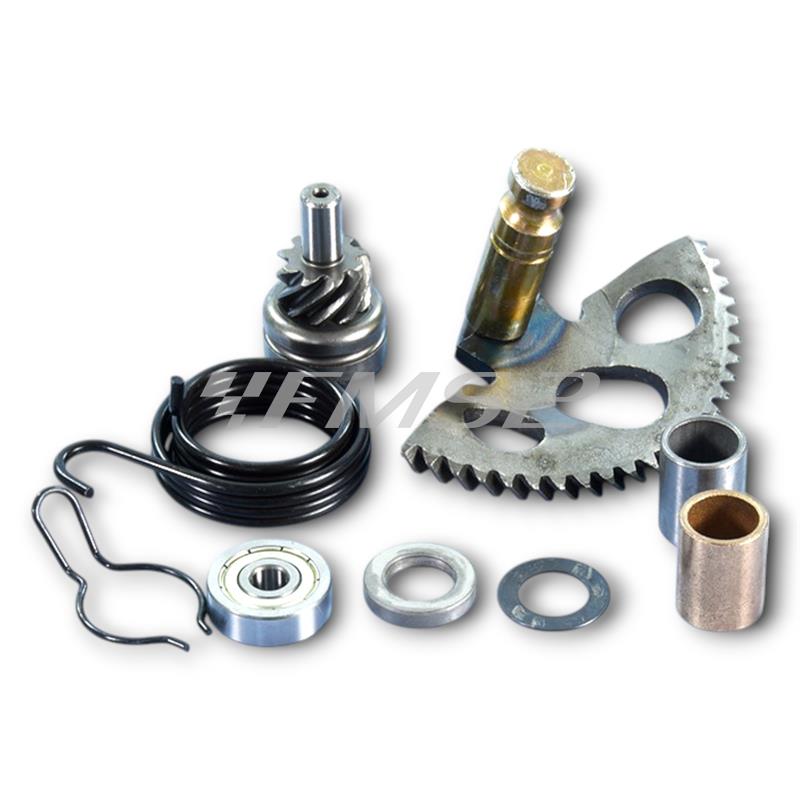 Kit ingranaggi messa in moto Polini per carter messa in moto scooter con blocco Piaggio a braccio corto e braccio lungo raffreddati ad aria e liquido, ricambio 2900136