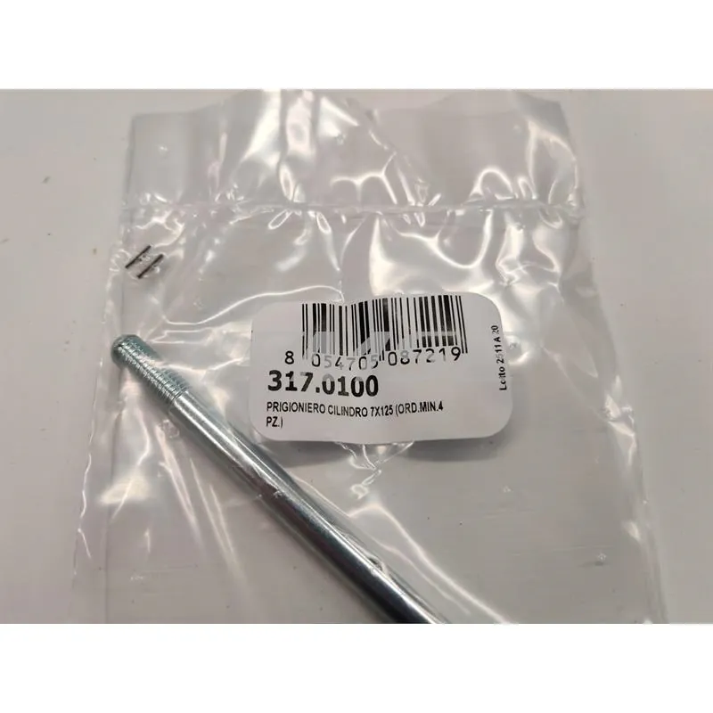 317.0100 Prigioniero Polini per fissare il cilindro con dimensione 7 x 125 mm