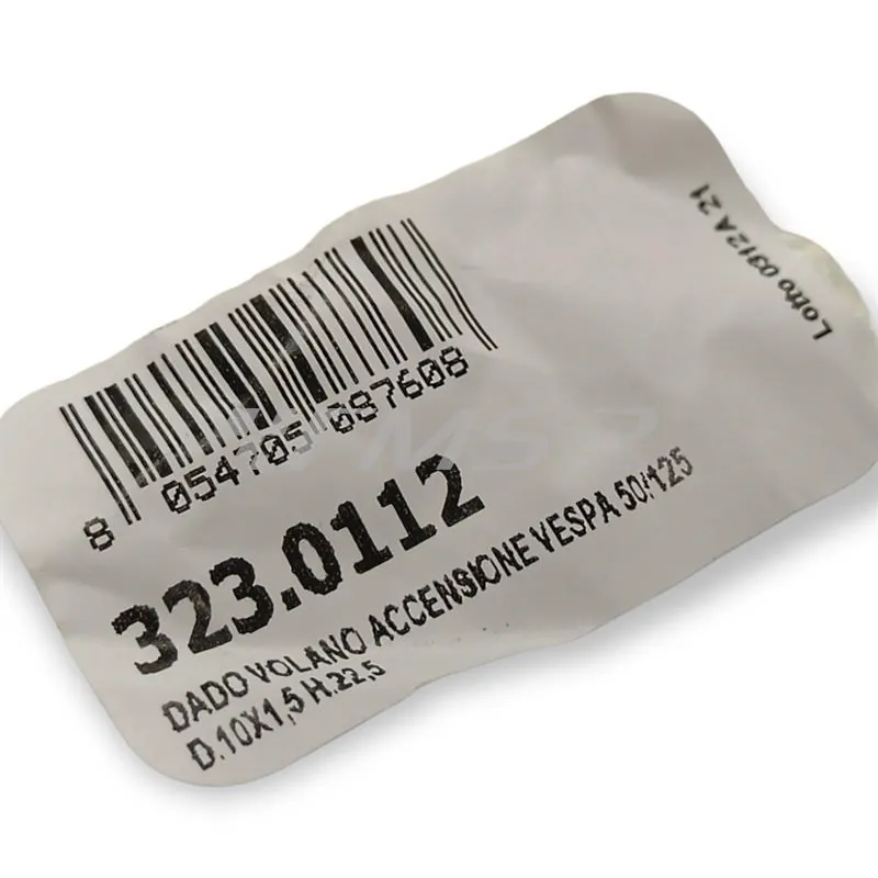 323.0112 Dado volano accensione Polini per Vespa 50 - 125 con misura 10  x 1,5 mm e altezza 22,5 mm (Polini)