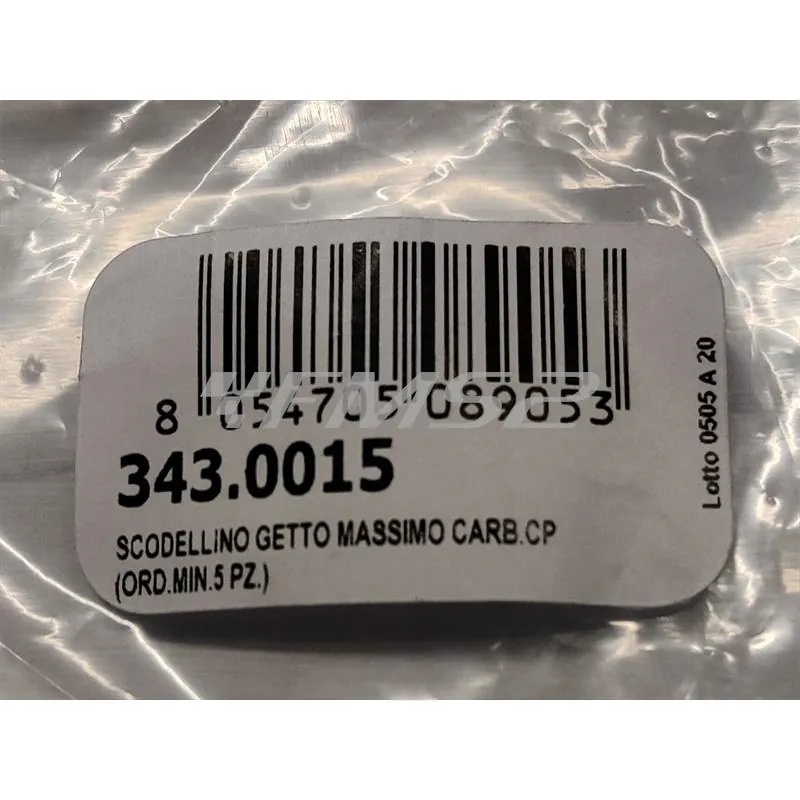 343.0015 Scodellino anti schiuma sul getto massimo nei carburatori Polini serie CP