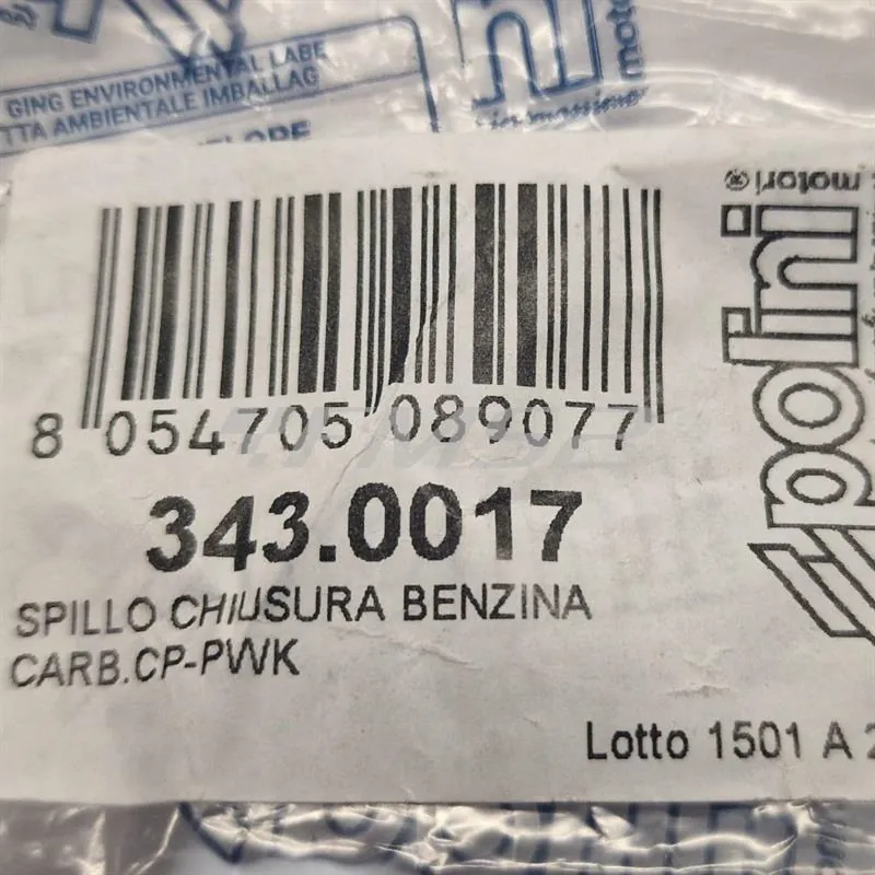 Spillo molleggiato chiusura benzina nei carburatori serie CP Polini e PWK Polini, ricambio 3430017