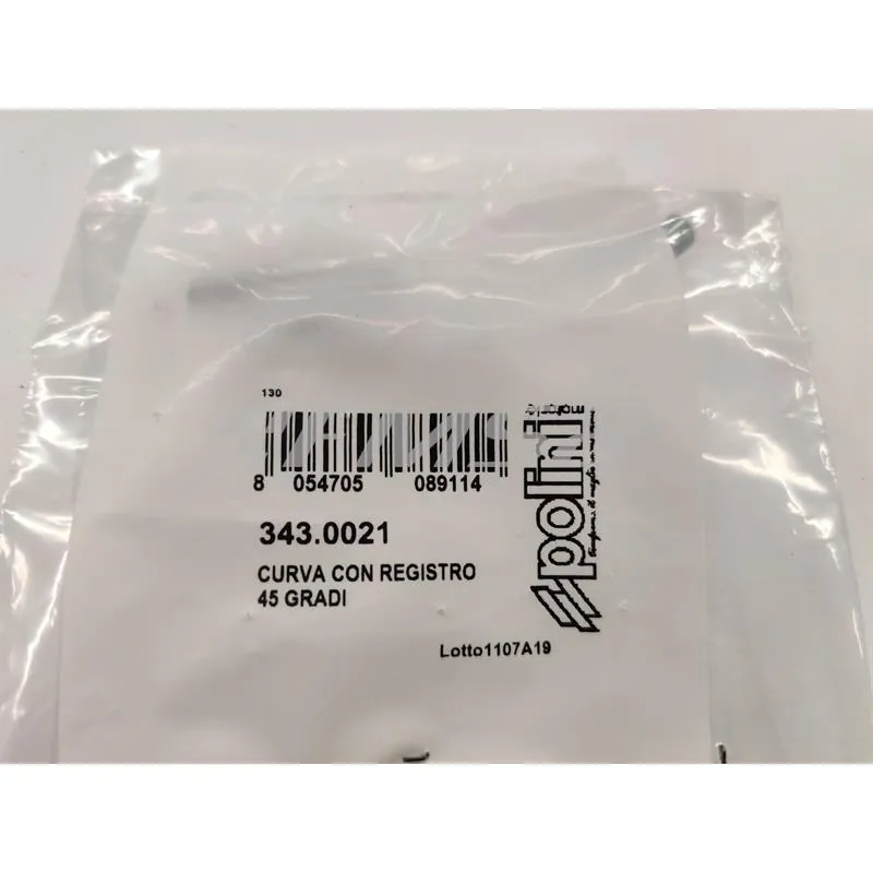 343.0021 Curva con registro 45 gradi, per carburatore cp polini ricambio 3430021