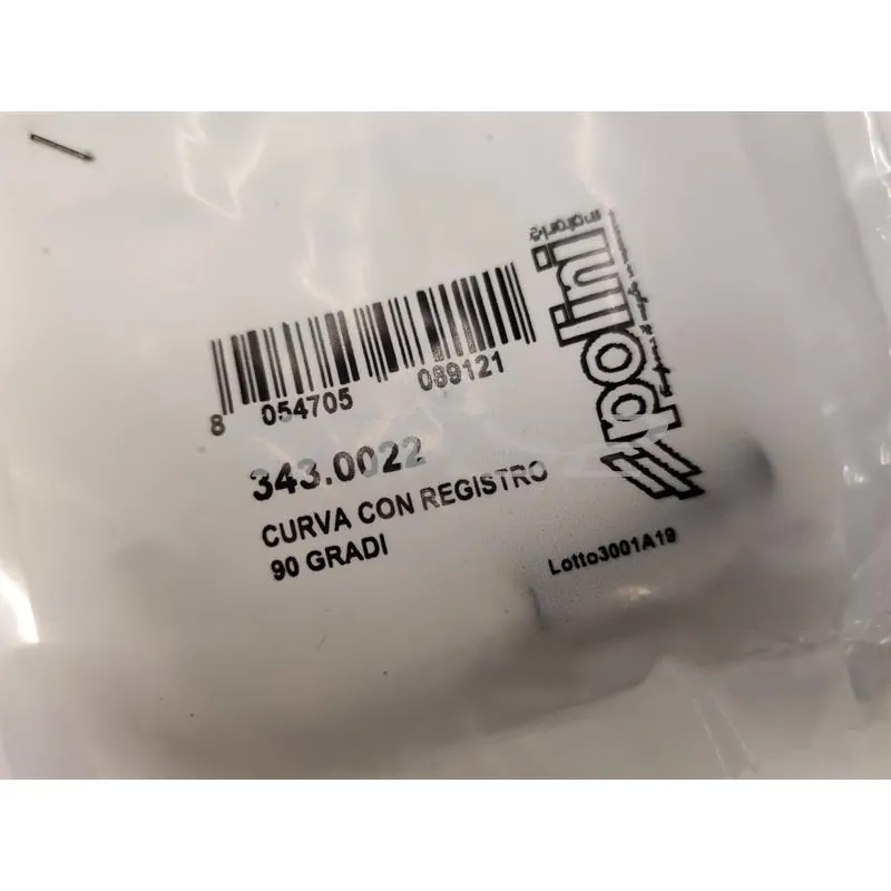 Curva con registro a 90 gradi Polini completa di gommino per carburatore Polini CP e dell'orto, ricambio 3430022