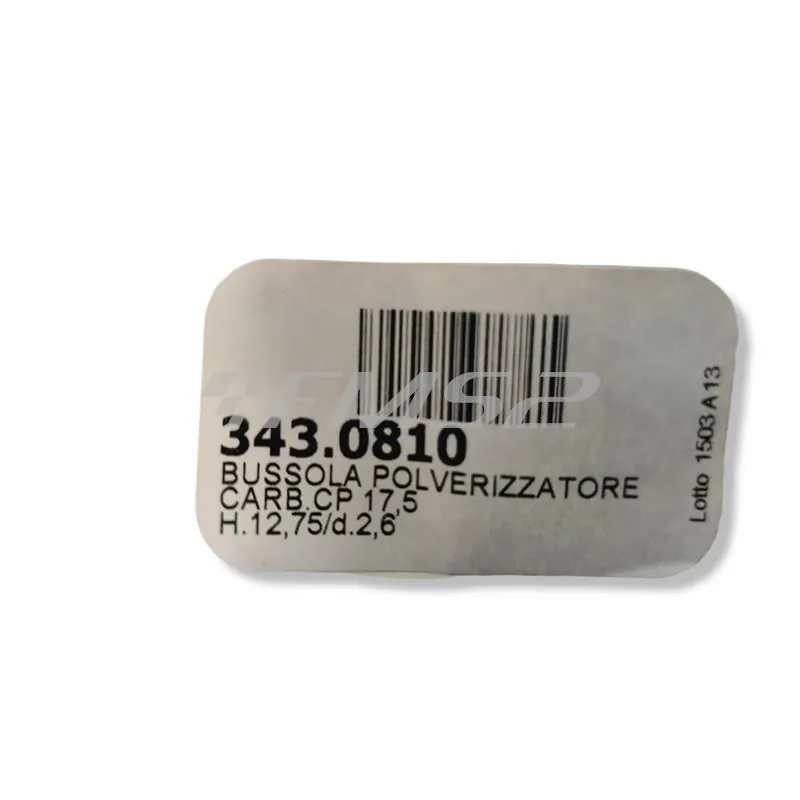 Bussola polverizzatore carburatore Polini CP 17,5 con altezza 12,75 mm e foro diametro 2,6 mm, ricambio 3430810