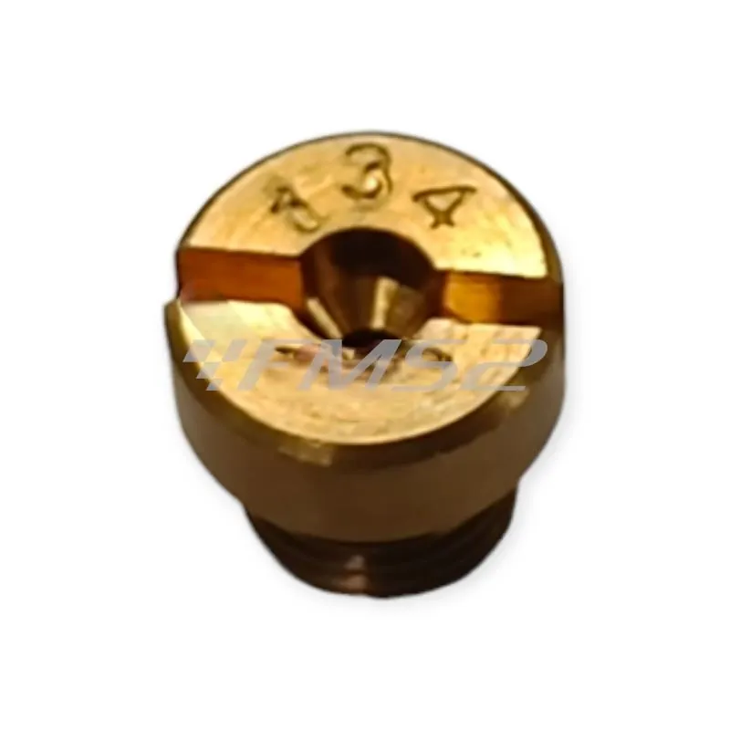 Getto massimo Polini per carburatore Dell'orto passo M6 con numero 134, ricambio 3621134