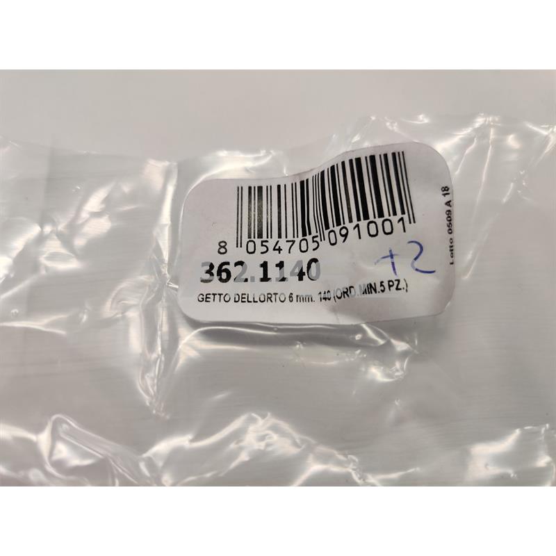 Getto Dell'Orto 6 mm. 140 (ord.min.5 pz.), ricambio 3621140