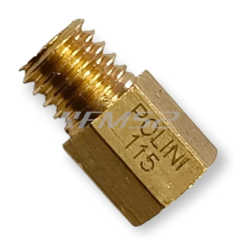Getto massimo Polini per carburatore Mikuni con forma esagonale e numero 115, ricambio 3801115