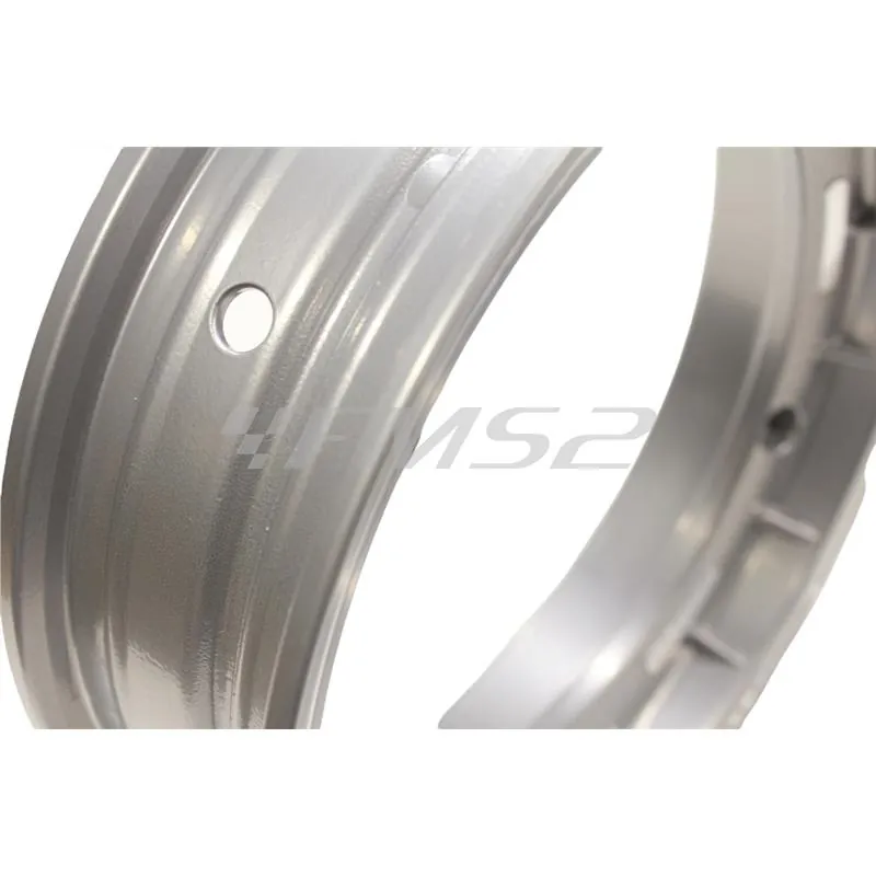 4555620 Cerchio in alluminio tubeless Fa Italia monopezzo di colore argento metallizzato con fresature cromate per montaggio su Piaggio Vespa 50, 125, 150, 180 e 200 cc con cerchi da 10 pollici