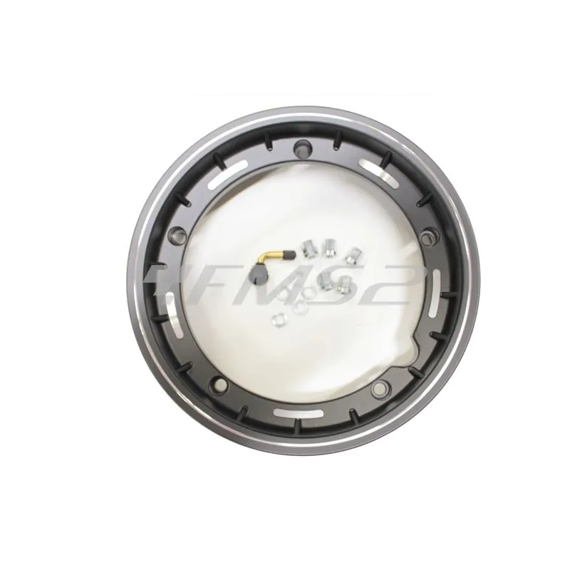 Cerchio tubeless vespa 10 pollici nero e cromo in alluminio e produzione made in Italy (FA ITALIA), ricambio 4555621