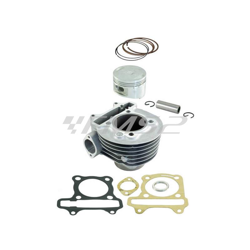 Motore gruppo termico kit cilindro RMS completo di pistone e serie guarnizioni smeriglio per maxi scooter Kymco 150cc 4 tempi e diametro 57,4mm, ricambio 100080400